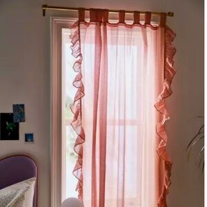 Urban Outfitters Pink Ruffled Curtain